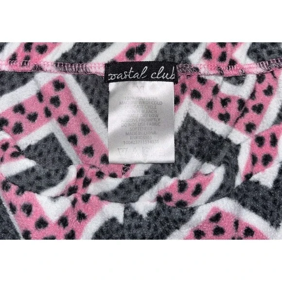 Coastal Club Girls XL 14/16 Pajama Set Pink Black Chevron Fleece 2pc PJ Set - Picture 9 of 9